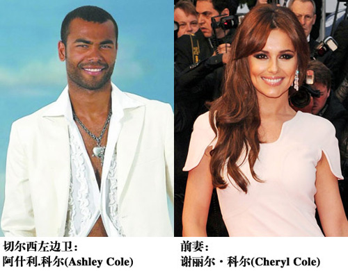 阿什利-科尔（Ashley Cole）和前期谢丽尔-科尔(Cheryl Cole)